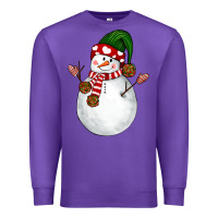 Purple Snowman Premium Sweatshirt - NancyCooperArtShop