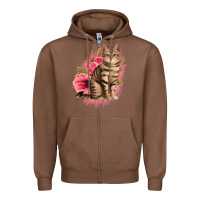 Chestnut floral cat Zipper Hoodie - Jasminsmagicworld
