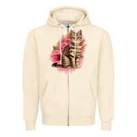 Sandshell floral cat Zipper Hoodie - Jasminsmagicworld