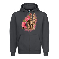 Smoke floral cat Zipper Hoodie - Jasminsmagicworld