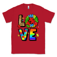 Red autism love Classic Tee - LillyAllenDesigns