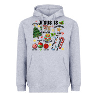 Heather Grey religious christmas Heavyweight Hoodie - MaliasSmallBusiness