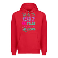 Red made in 1987, 35 years of being awesome Premium Hoodie - Jasminsmagicworld
