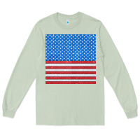 Matcha Glitter 4th Of July Seamless Pattern Long Sleeve Tee - BundleAndBundleShop