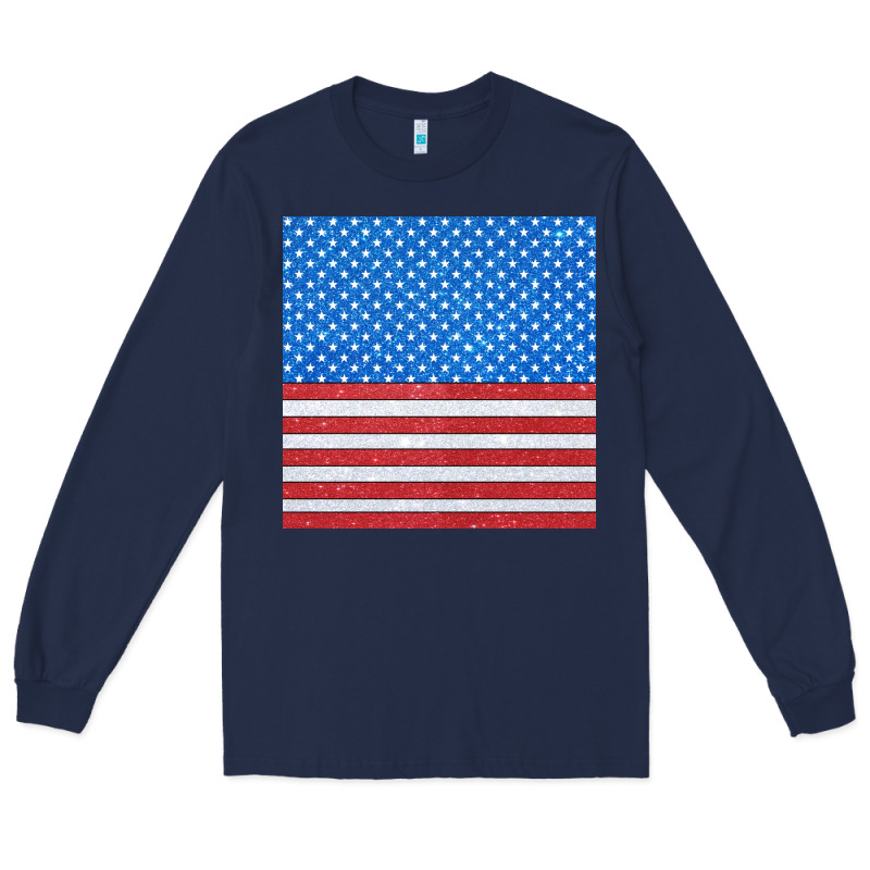 Glitter 4th Of July Seamless Pattern Long Sleeve Tee by BundleAndBundleShop | Teevron