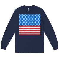 Navy Glitter 4th Of July Seamless Pattern Long Sleeve Tee - BundleAndBundleShop