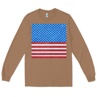 Toasted Coconut Glitter 4th Of July Seamless Pattern Long Sleeve Tee - BundleAndBundleShop