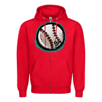 Red glitter baseball Zipper Hoodie - Jasminsmagicworld