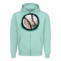 Seafoam glitter baseball Zipper Hoodie - Jasminsmagicworld