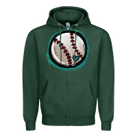 Sports Green glitter baseball Zipper Hoodie - Jasminsmagicworld
