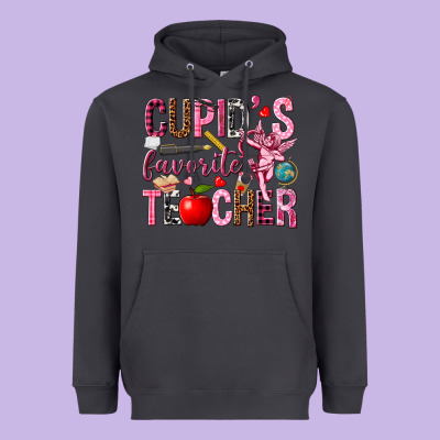 Cupids Favorite Teacher Heavyweight Hoodie Designed By Nancycooperartshop