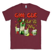 Burgundy gin`gle all the way with bottle and cocktails Classic Tee - AdoDesignShop