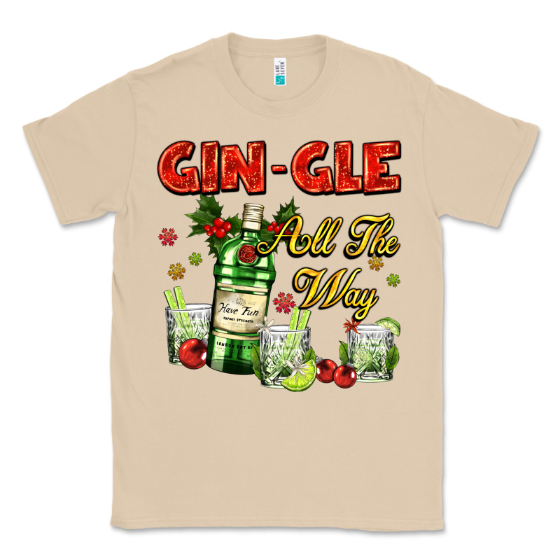 Gin`gle All The Way With Bottle And Cocktails Classic Tee by AdoDesignShop | Teevron