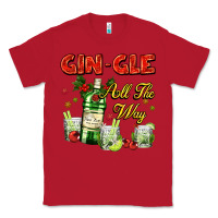 Red gin`gle all the way with bottle and cocktails Classic Tee - AdoDesignShop