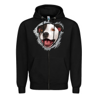 Black pittbull gray glitter Zipper Hoodie - Jasminsmagicworld