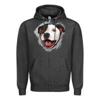 Charcoal Heather pittbull gray glitter Zipper Hoodie - Jasminsmagicworld