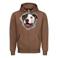 Chestnut pittbull gray glitter Zipper Hoodie - Jasminsmagicworld