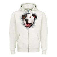 Oatmeal Heather pittbull gray glitter Zipper Hoodie - Jasminsmagicworld