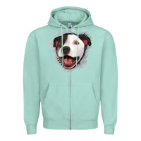 Seafoam pittbull gray glitter Zipper Hoodie - Jasminsmagicworld