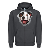 Smoke pittbull gray glitter Zipper Hoodie - Jasminsmagicworld