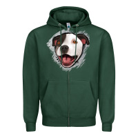 Sports Green pittbull gray glitter Zipper Hoodie - Jasminsmagicworld