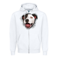 White pittbull gray glitter Zipper Hoodie - Jasminsmagicworld