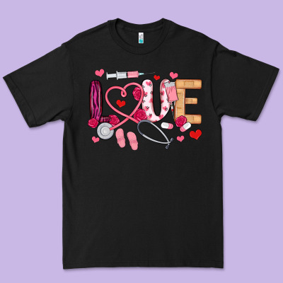 Premium Tee love nurse valentines day