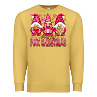 Antique Gold Merry pink Christmas gnomes Premium Sweatshirt - NancyCooperArtShop