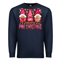 Navy Merry pink Christmas gnomes Premium Sweatshirt - NancyCooperArtShop