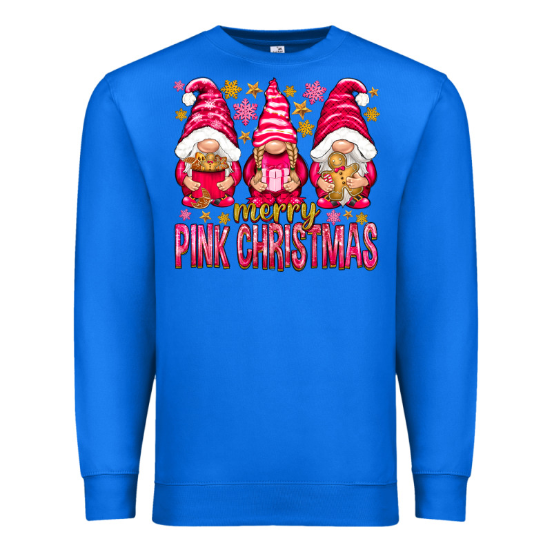 Merry Pink Christmas Gnomes Premium Sweatshirt by NancyCooperArtShop | Teevron