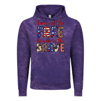 Cloud Purple Home of the free because of the brave Vintage Hoodie - Neo Western