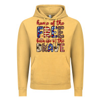 Vintage Mustard Home of the free because of the brave Vintage Hoodie - Neo Western