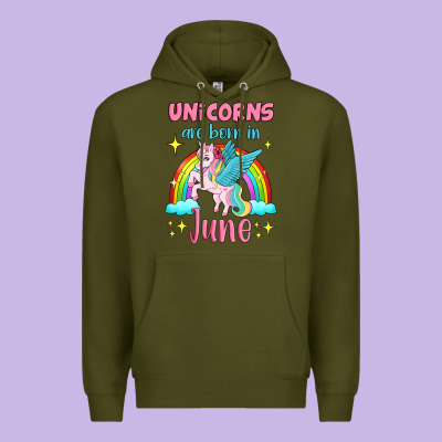 Unicorns Are Born In June Premium Hoodie Designed By Jasminsmagicworld