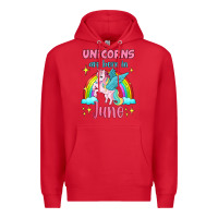 Red unicorns are born in june Premium Hoodie - Jasminsmagicworld