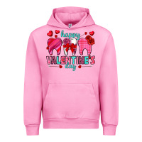 Fuchsia Pink Happy Valentine's Day with teeth Valentine's Day Urban Hoodie - HowdyJamesFarm
