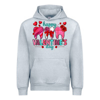 Heather Grey Happy Valentine's Day with teeth Valentine's Day Urban Hoodie - HowdyJamesFarm