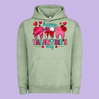 Happy Valentine's Day With Teeth Valentine's Day Urban Hoodie Designed By Howdyjamesfarm