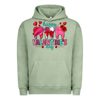 Pigment Oil Green Happy Valentine's Day with teeth Valentine's Day Urban Hoodie - HowdyJamesFarm