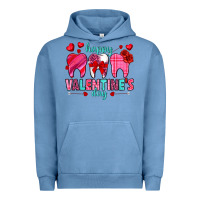 Pigment Pebble Blue Happy Valentine's Day with teeth Valentine's Day Urban Hoodie - HowdyJamesFarm