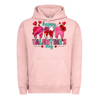 Pigment Salmon Happy Valentine's Day with teeth Valentine's Day Urban Hoodie - HowdyJamesFarm