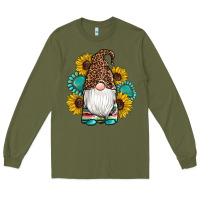 Army Green western gnomes sunflowers gemstones leopard serape cowhide glitter Long Sleeve Tee - Artiststas