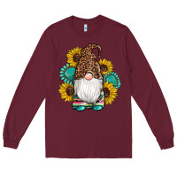 Burgundy western gnomes sunflowers gemstones leopard serape cowhide glitter Long Sleeve Tee - Artiststas