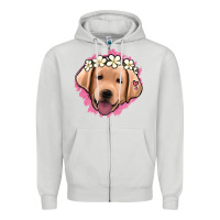 Dove Grey jack russel floral kopyası Zipper Hoodie - Jasminsmagicworld