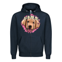 Navy jack russel floral kopyası Zipper Hoodie - Jasminsmagicworld