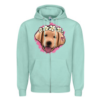 Seafoam jack russel floral kopyası Zipper Hoodie - Jasminsmagicworld
