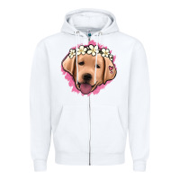 White jack russel floral kopyası Zipper Hoodie - Jasminsmagicworld