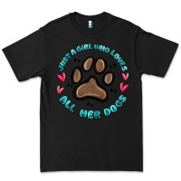 Black just a girl who loves all her dogs Premium Tee - MaliasSmallBusiness