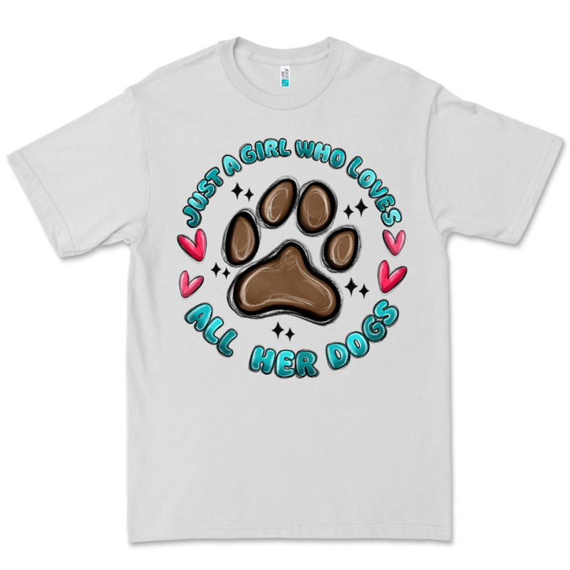 Just A Girl Who Loves All Her Dogs Premium Tee by MaliasSmallBusiness | Teevron