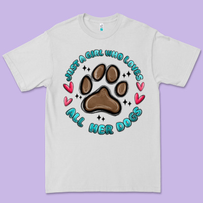 Premium Tee just a girl who loves all her dogs