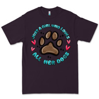 Plum just a girl who loves all her dogs Premium Tee - MaliasSmallBusiness